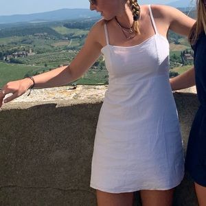 BEAUTIFUL WHITE LINEN BRANDY DRESS